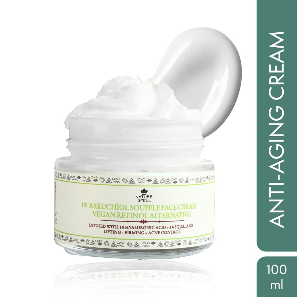 Nature Spell Vegan Retinol Face Moisturiser (100 ml) - Infused with Hyaluronic Acid - Nature Spell