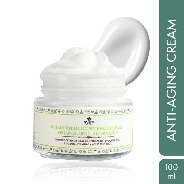 Nature Spell Vegan Retinol Face Moisturiser (100 ml) - Infused with Hyaluronic Acid - Nature Spell