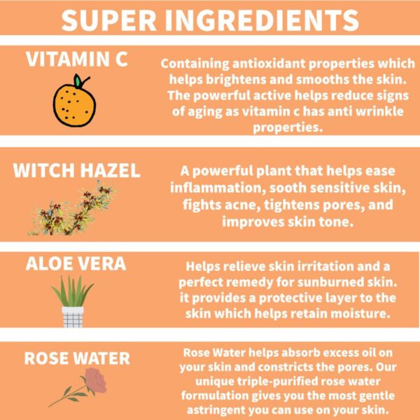 Nature Spell Vitamin C & Witch Hazel Brightening Face Toner (200 ml) - Nature Spell