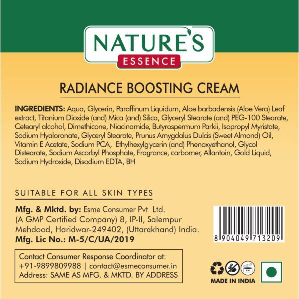 Nature's Essence Facialist Radiance Boosting Cream with 24K Liquid Gold (45g) - Nature's Essence