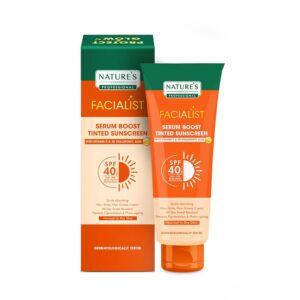 Nature's Essence Professional Serum Boost Tinted Sunscreen SPF 40 PA+++ Infused with Vitamin C & 4D Hyaluronic Acid Prevents Pigmentation & Photo Aging, UV A, UV B & Blue Light...