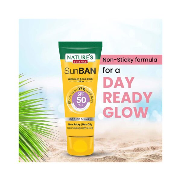 Nature's Essence Sunban SPF 50 Pa+++ Sunscreen & Tan Block Lotion (30ml) - Nature's Essence