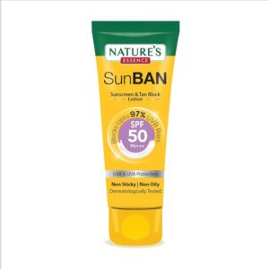 NATURES ESSENCE Sunban Suncreen SPF 50 PA+++ | No White Cast and Broad Spectrum Sun screen | For All Skin Types | Non Greasy | Lightweight | For Men & Women | 60ml