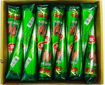 Neha Natural Henna Mehandi cones, 30 Grams (12 tubes)