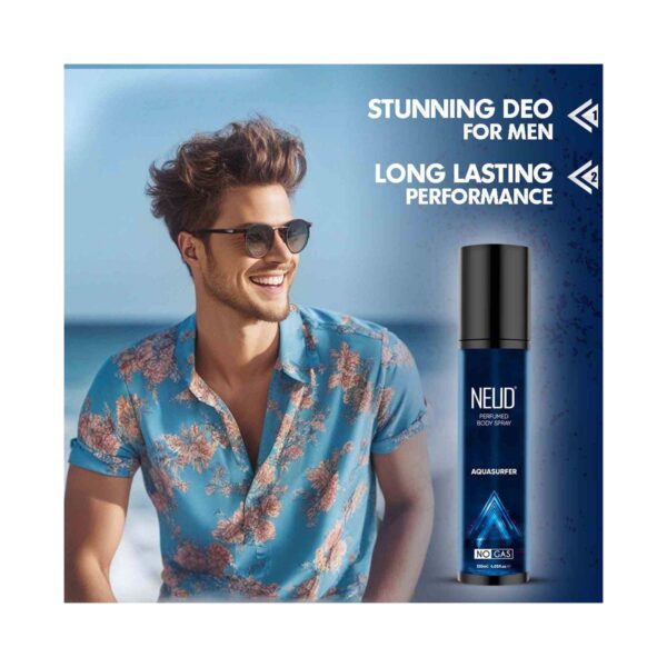 NEUD Aquasurfer Perfumed Body Spray for Men, No Gas Deodorant with Long-Lasting Fragrance (120 ml) - NEUD