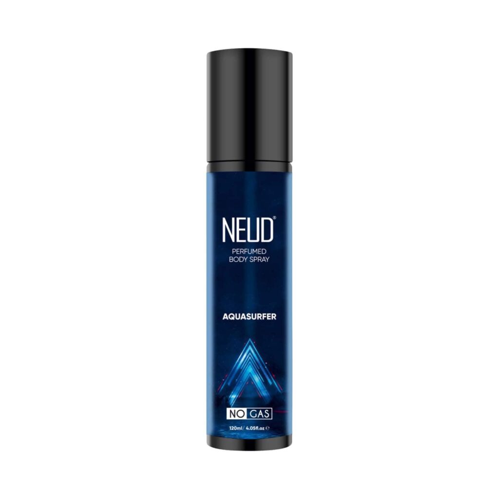 NEUD Aquasurfer Perfumed Body Spray for Men, No Gas Deodorant with Long-Lasting Fragrance (120 ml) - NEUD