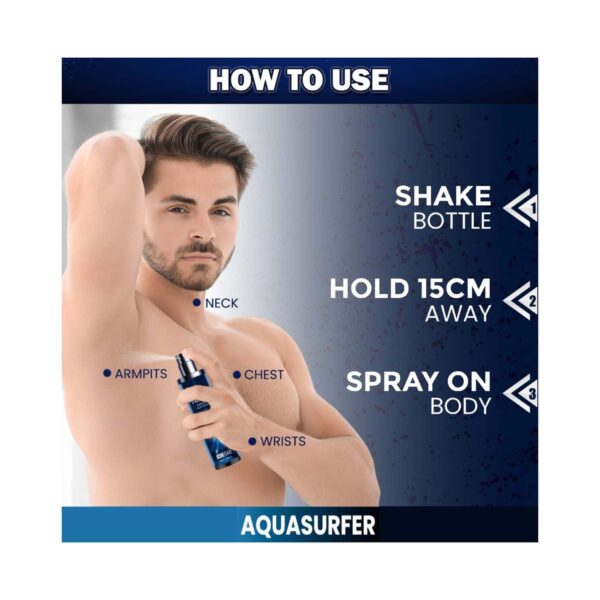 NEUD Aquasurfer Perfumed Body Spray for Men, No Gas Deodorant with Long-Lasting Fragrance (120 ml) - NEUD
