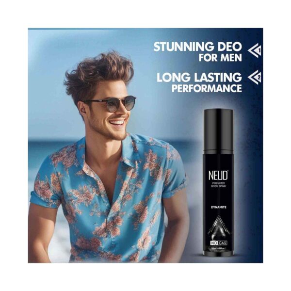NEUD Dynamite Perfumed Body Spray for Men, No Gas Deodorant with Long-Lasting Fragrance (120 ml) - NEUD