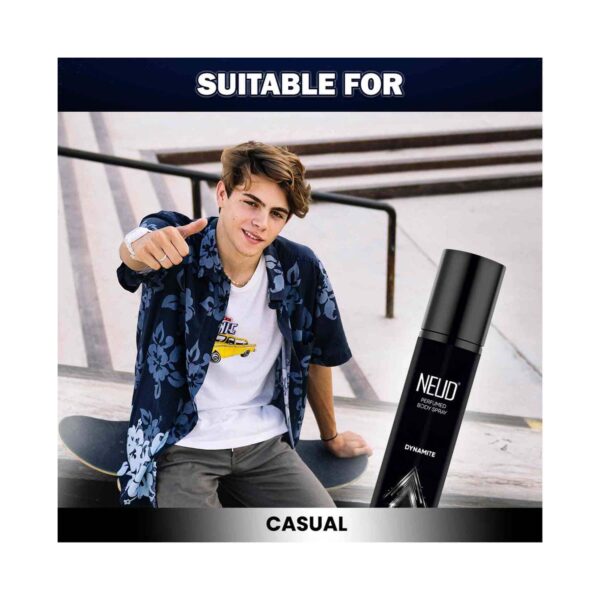 NEUD Dynamite Perfumed Body Spray for Men, No Gas Deodorant with Long-Lasting Fragrance (120 ml) - NEUD