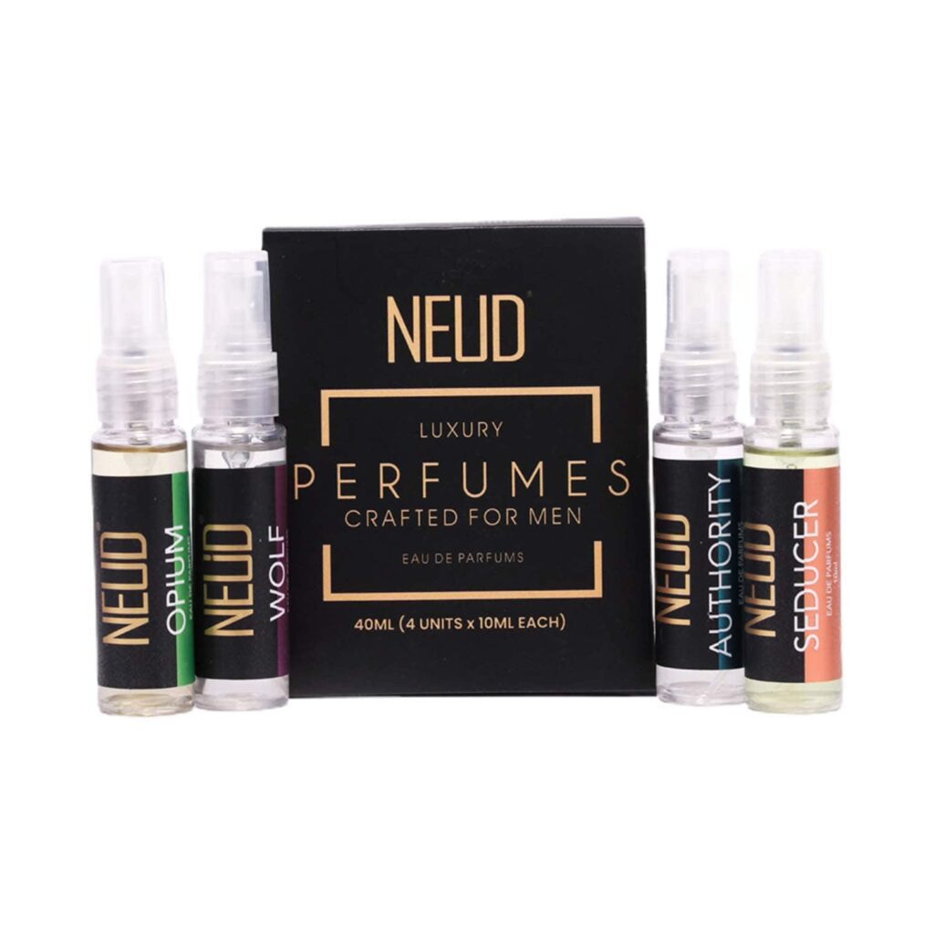 NEUD Luxury Perfume Long Lasting EDP (Citrus, Lavender, Cedarwood, Vanilla) Gift Set for Men (4 pcs) - NEUD