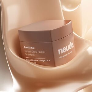 Neude FaceTime Instant Brightening Glow Face Mask 50ml – De-Tan Milk Face Pack with Yogurt Filtrate, Orange Oil & Kojic Acid for Glowing Skin, Blackhead Removal,...