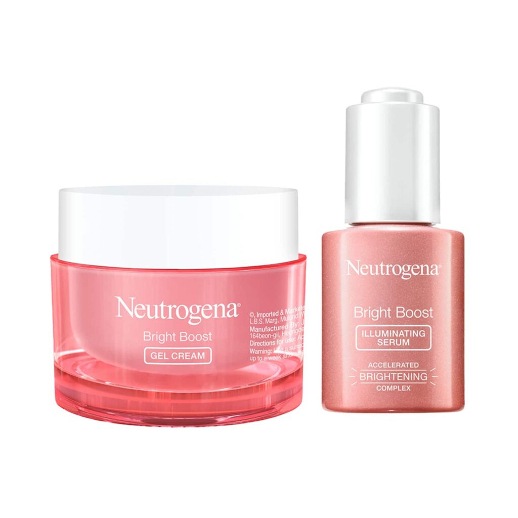 Neutrogena Bright Boost Face Moisturizer + Illuminating Face Serum Combo - Neutrogena