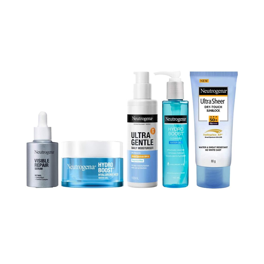 Neutrogena CTSMS Combo - Cleanser + Toner + Serum + Moisturiser and Sunsreen - Neutrogena