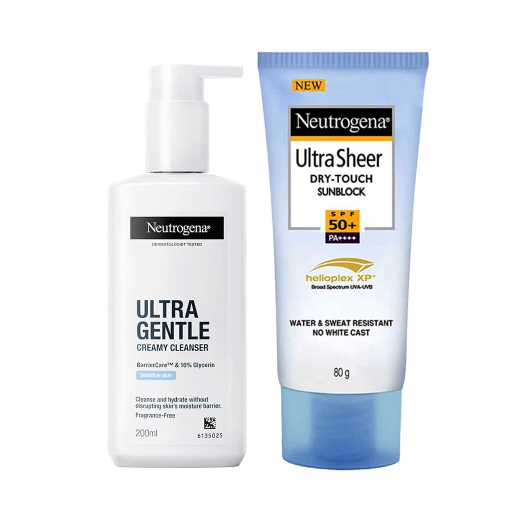 Neutrogena Ultra Gentle Creamy Cleanser and Ultrasheer Sun Protection Combo - Neutrogena
