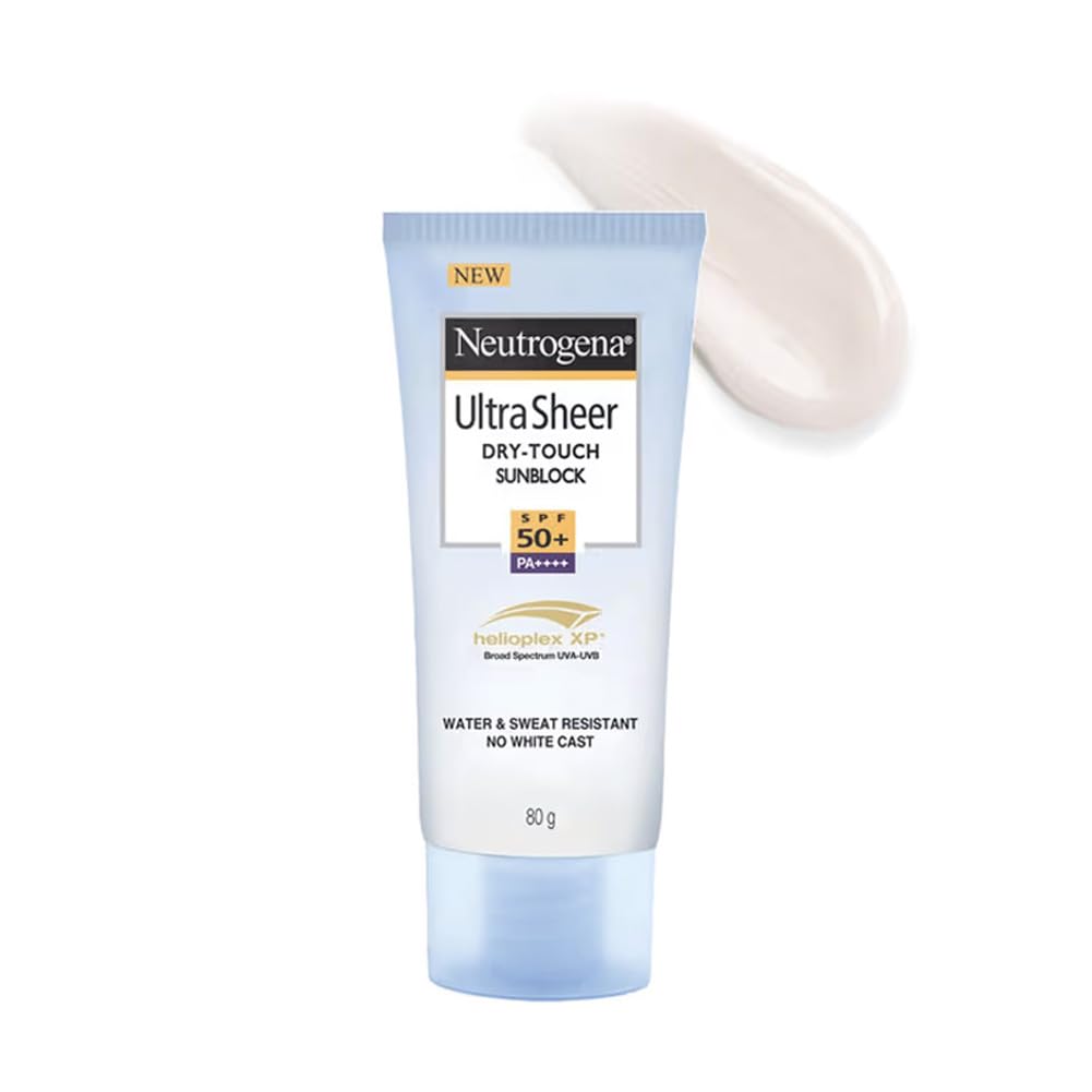 Neutrogena Ultrasheer Sunscreen SPF 50+ PA++++ | Broad Spectrum UVA/UVB | Blue Light Protect | No White Cast | Water Resistant, Ultra Light & Non Sticky | Oily, Dry & Sensitive...