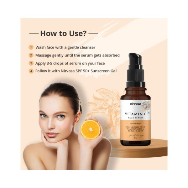 Nirvasa 20% Vitamin C Serum Infused With Hyaluronic Acid & Niacinamide (30ml) - Nirvasa