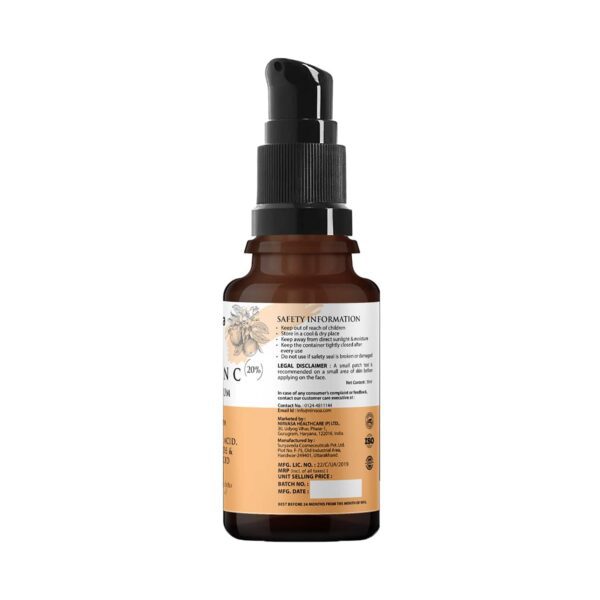 Nirvasa 20% Vitamin C Serum Infused With Hyaluronic Acid & Niacinamide (30ml) - Nirvasa