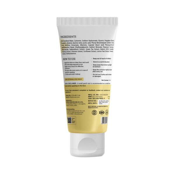 Nirvasa Sunscreen Gel SPF 50+ With 5% Niacinamide For 98% UVA/UVB Protection (50ml) - Nirvasa