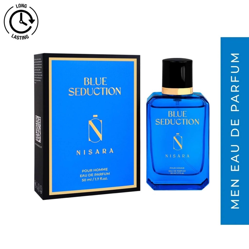 Nisara Blue Seduction Long Lasting Aromatic Fougere Woody EDP for Men (50 ml) - Nisara