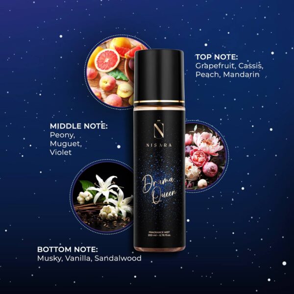 Nisara Drama Queen Fragrance Mist for Women (200 ml) - Nisara