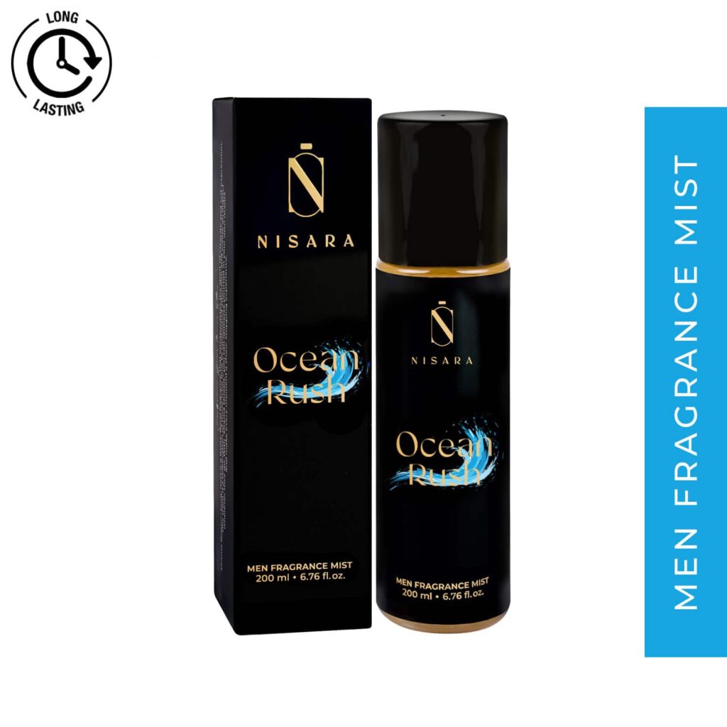Nisara Ocean Rush Long Lasting Aromatic Fougere Fragrance Body Mist for Men (200 ml) - Nisara