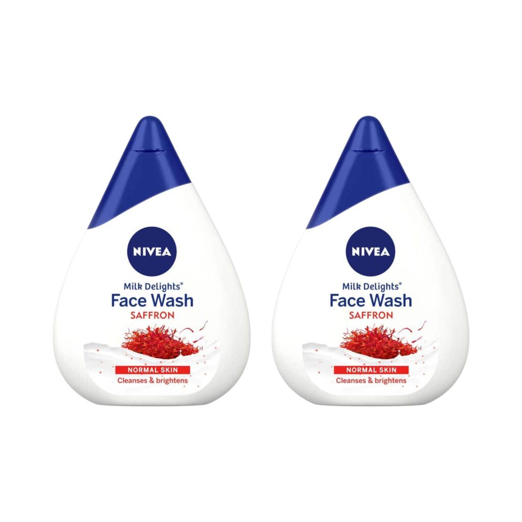 Nivea Face Wash for Normal Skin, Milk Delights Saffron (100 ml) (Pack Of 2) Combo - Nivea