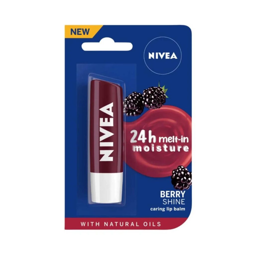Nivea Fruity Blackberry Shine Lip Balm (4.8 g) - Nivea