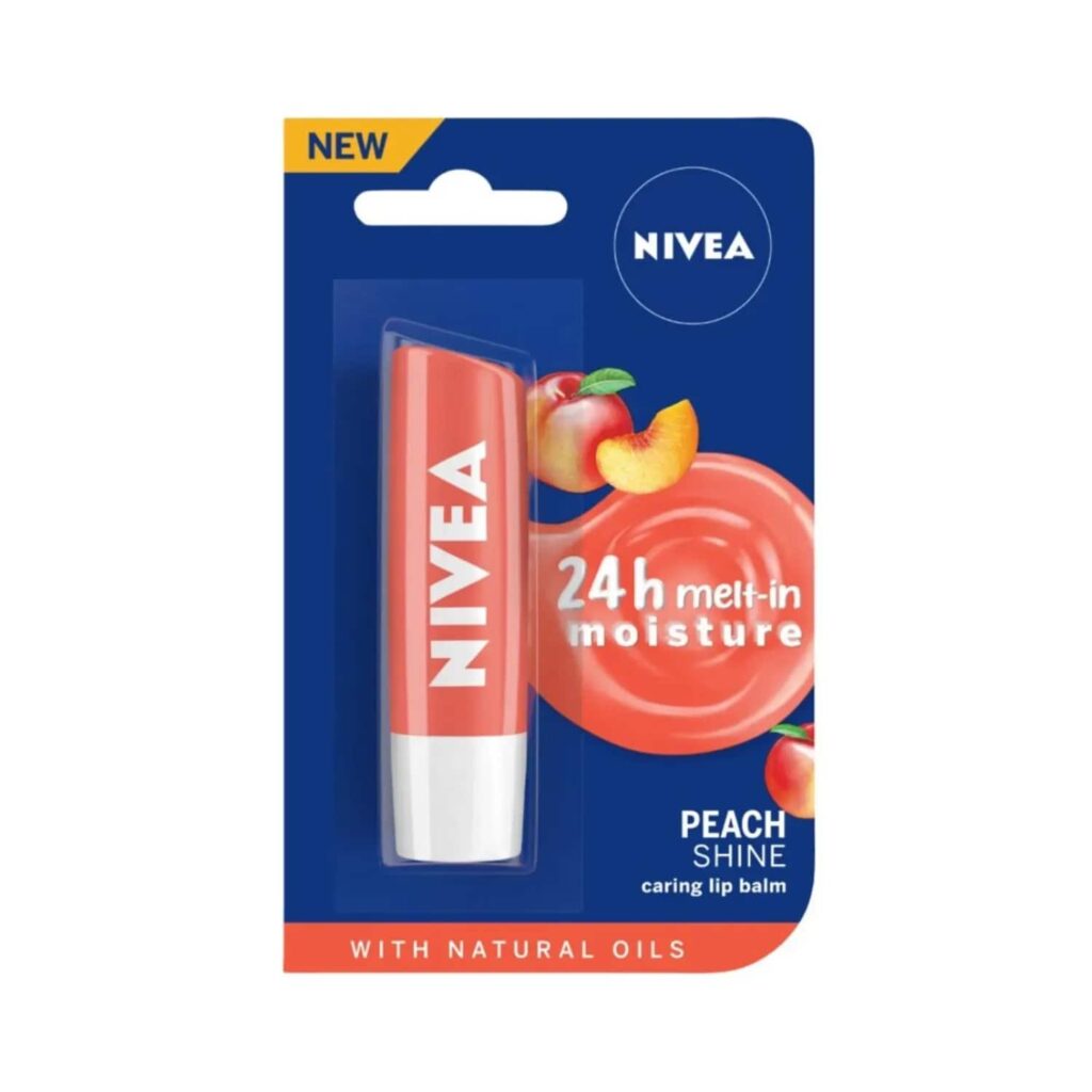 Nivea Fruity Peach Shine Lip Balm (4.8g) - Nivea