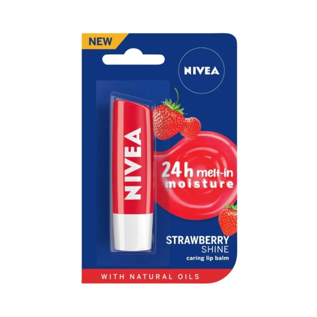 Nivea Fruity Strawberry Shine Lip Balm (4.8g) - Nivea