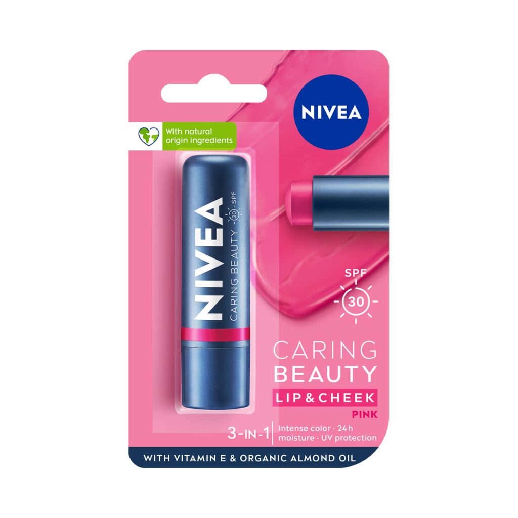Nivea Lip Care Caring Beauty Lip Balm - Pink (4.8 g) - Nivea