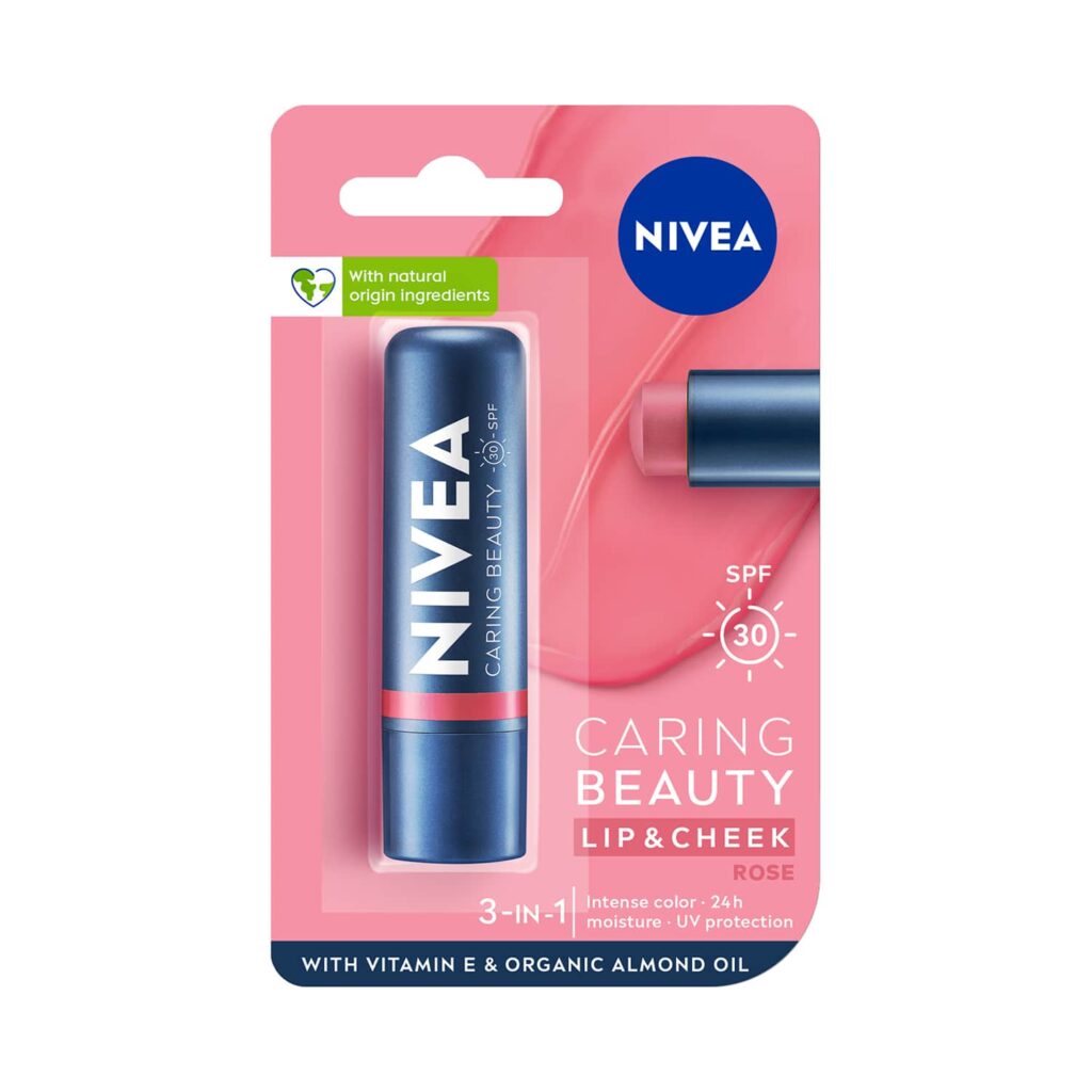 Nivea Lip Care Caring Beauty Lip Balm - Rose (4.8 g) - Nivea
