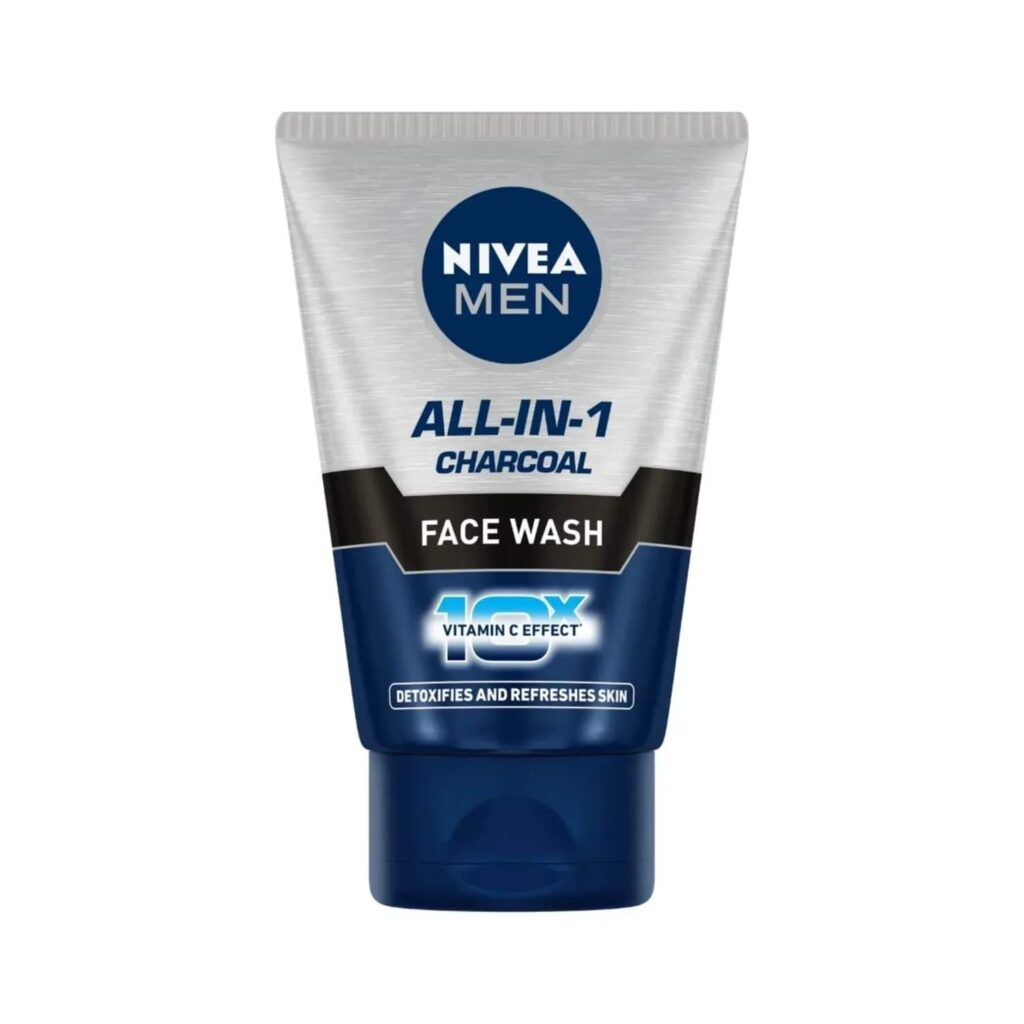 Nivea Men All-In-One Charcoal 10X Vitamin C Face Wash (100g) - Nivea