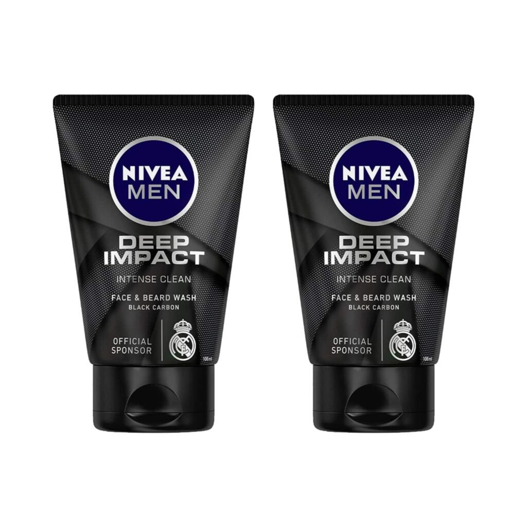 Nivea Men Deep Impact Face & Beard Wash - Intense Clean (100 g) (Pack Of 2) Combo - Nivea