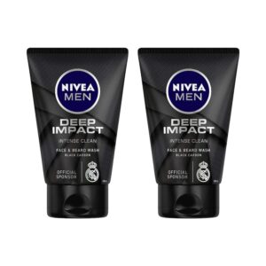 Nivea Men Deep Impact Face & Beard Wash - Intense Clean (100 g) (Pack Of 2) Combo - Nivea