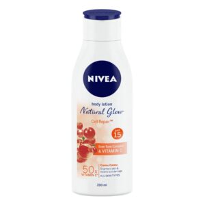 NIVEA Natural Glow Cell Repair 200ml Body Lotion | SPF 15 & 50 X Vitamin C for Summer Protection |With Camu Camu & Acerola Cherry Extracts | Gives Even Toned & Smooth Skin |For...
