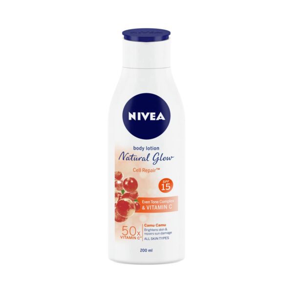 Nivea Natural Glow Cell Repair 50X Vitamin C Body Lotion SPF 15 (200ml) - Nivea