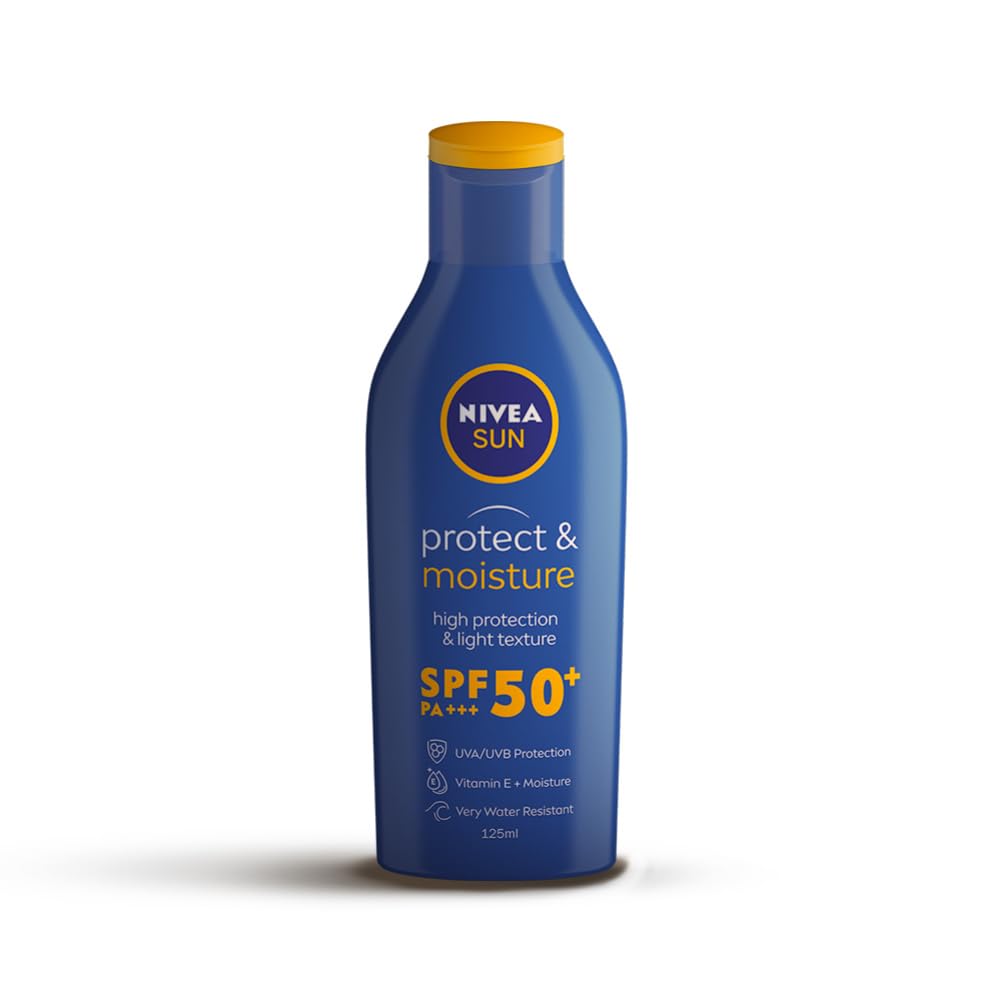 NIVEA Sun Protect And Normal Moisture 125Ml Spf 50 Advanced Sunscreen For Instant Protection| Pa+++ Uva - Uvb Protection System| Vitamin E + Moisture| Very Water Resistant| For...
