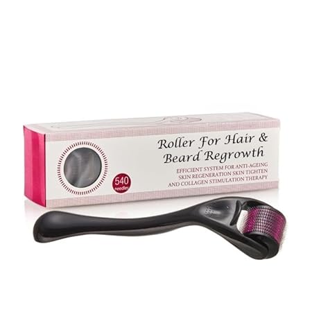 NOCXTUN Roller HB2 for Hair and Beard Regrowth - 540 Micro 0.5mm Titanium Alloy Needles - Reduces Fall & Stimulates Follicles - Safe, Effective, Easy to Use - Skin Care for Men...