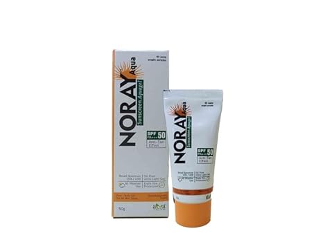 Noray aqua sunscreen aquagel spf 50 PA+++ | Broad spectrum UVA+UVB | Oil-free ultra light gel | 50g