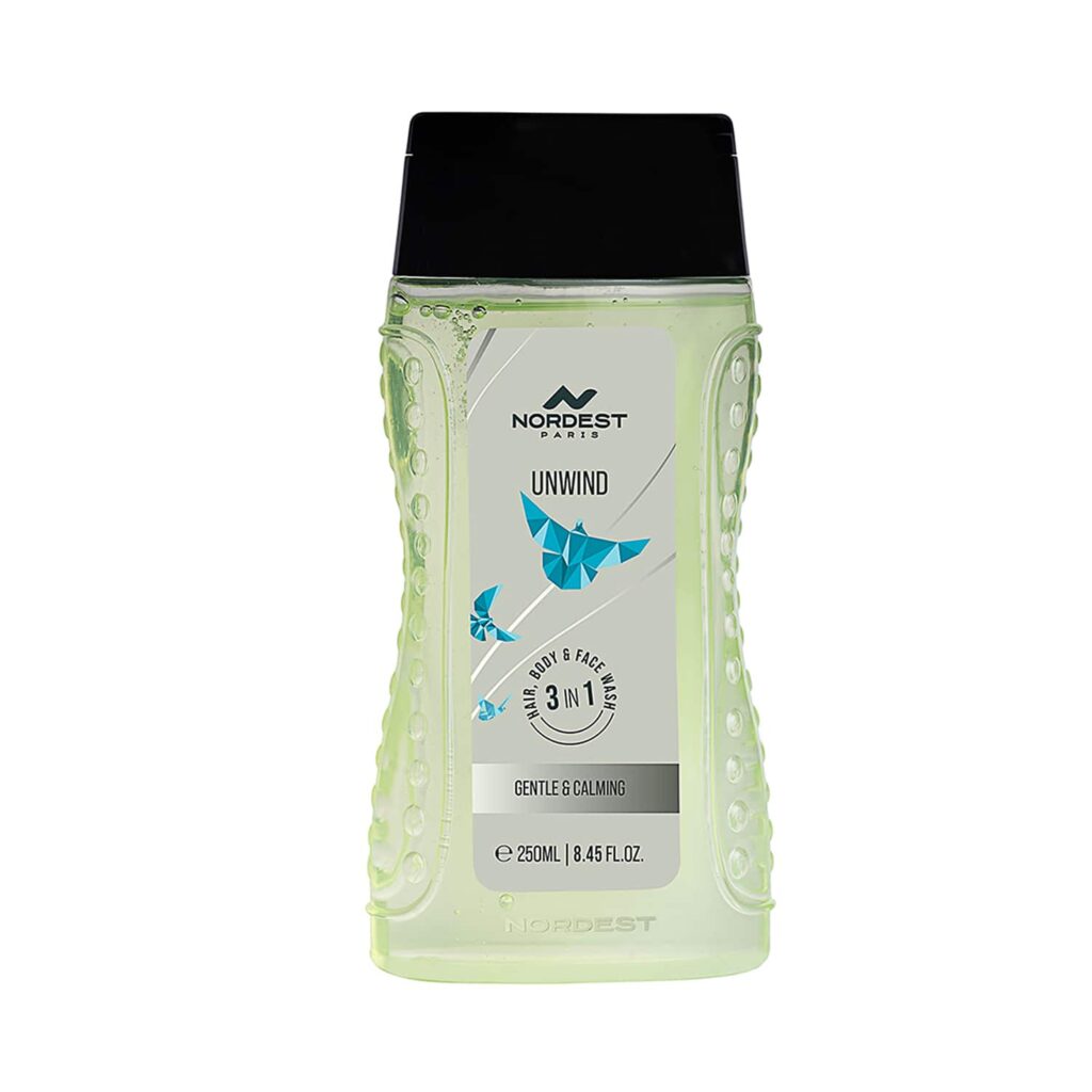 Nordest Paris Unwind Gentle and Calming Shower Gel - 3 in 1 Hair Body and Face Wash (250 ml) - Nordest Paris
