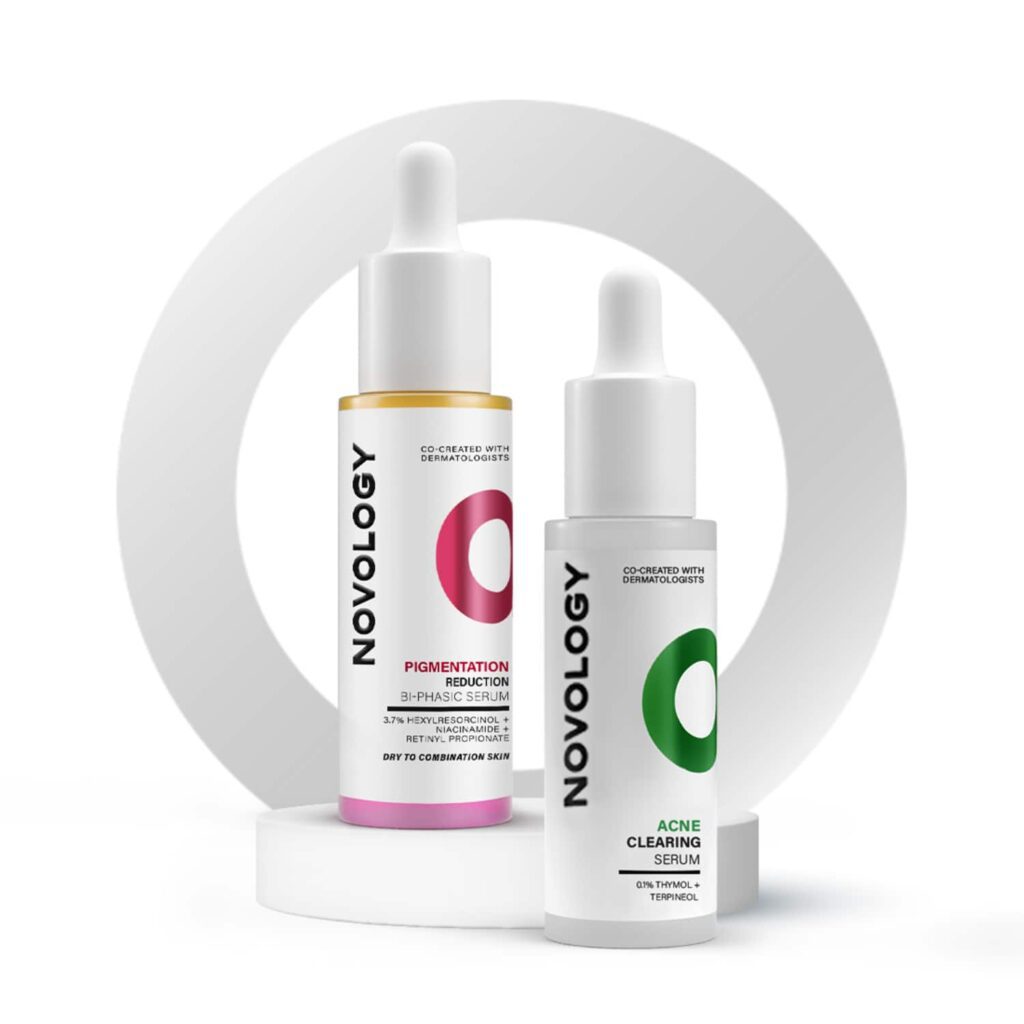 Novology Bi-Phasic Hyper Pigmentation Serum + Acne Reduction Serum Combo - Novology