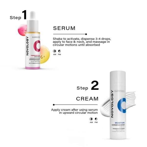 Novology Bi-Phasic Hyper Pigmentation Serum + Moisture Barrier Booster Cream Combo - Novology