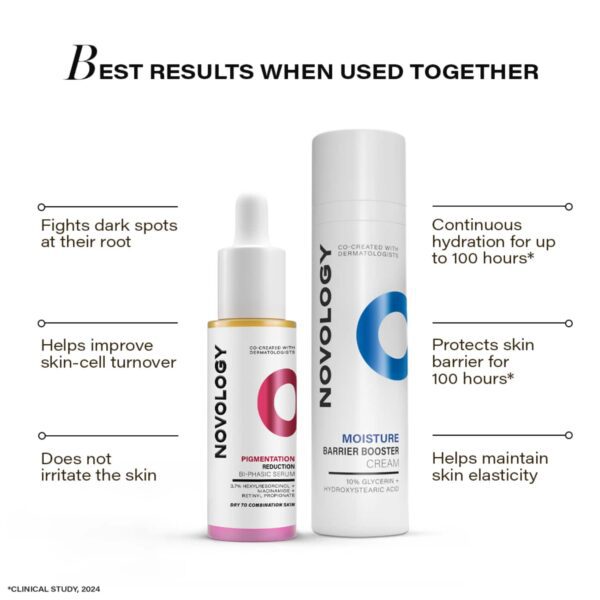Novology Bi-Phasic Hyper Pigmentation Serum + Moisture Barrier Booster Cream Combo - Novology
