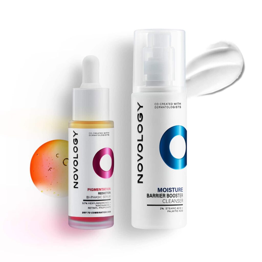Novology Moisture Barrier Booster Cleanser + Bi-Phasic Hyper Pigmentation Serum Combo - Novology