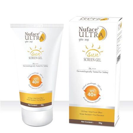 Nu face Ultra Sunscreen SPF 40+ Gel, Oil Free, Water Resistant, Matte Finish Effect, UVA & UVB Protection, PA+++