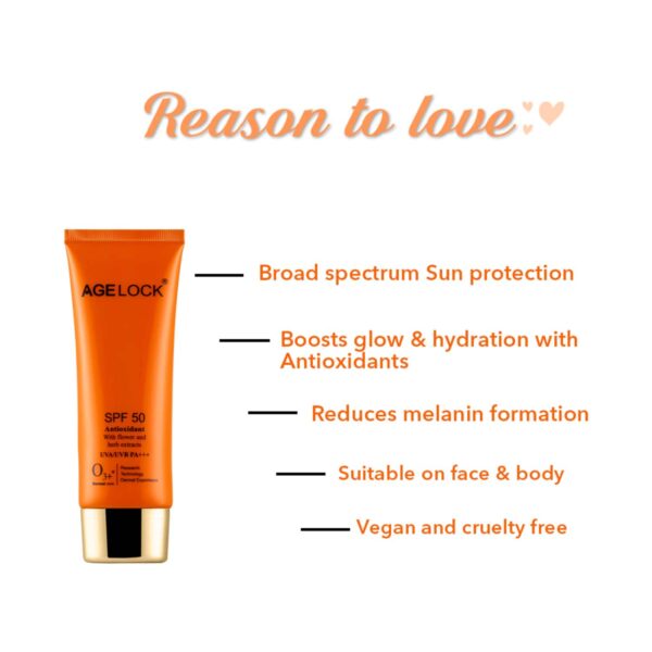 O3+ Age Lock Antioxidant Sunscreen SPF 50 PA+++ (75g) - O3+