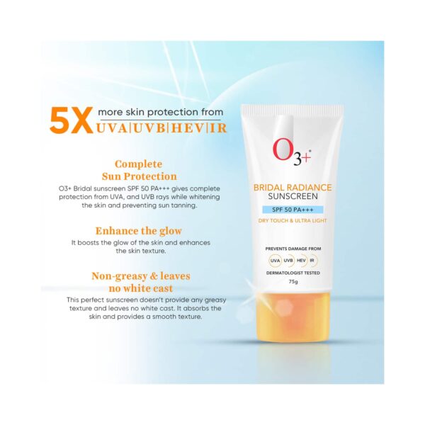 O3+ Bridal Radiance Sunscreen SPF 50 PA+++ (75g) - O3+