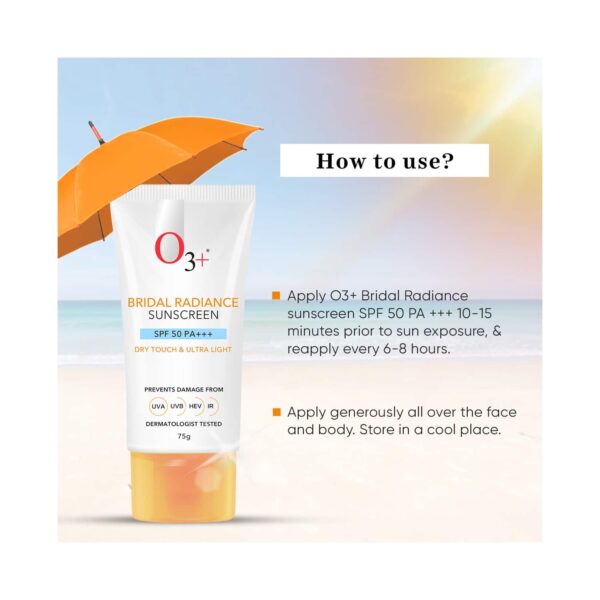 O3+ Bridal Radiance Sunscreen SPF 50 PA+++ (75g) - O3+