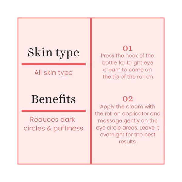 O3+ Bright Under Eye Cream with Hyaluronic Acid (15gm) - O3+