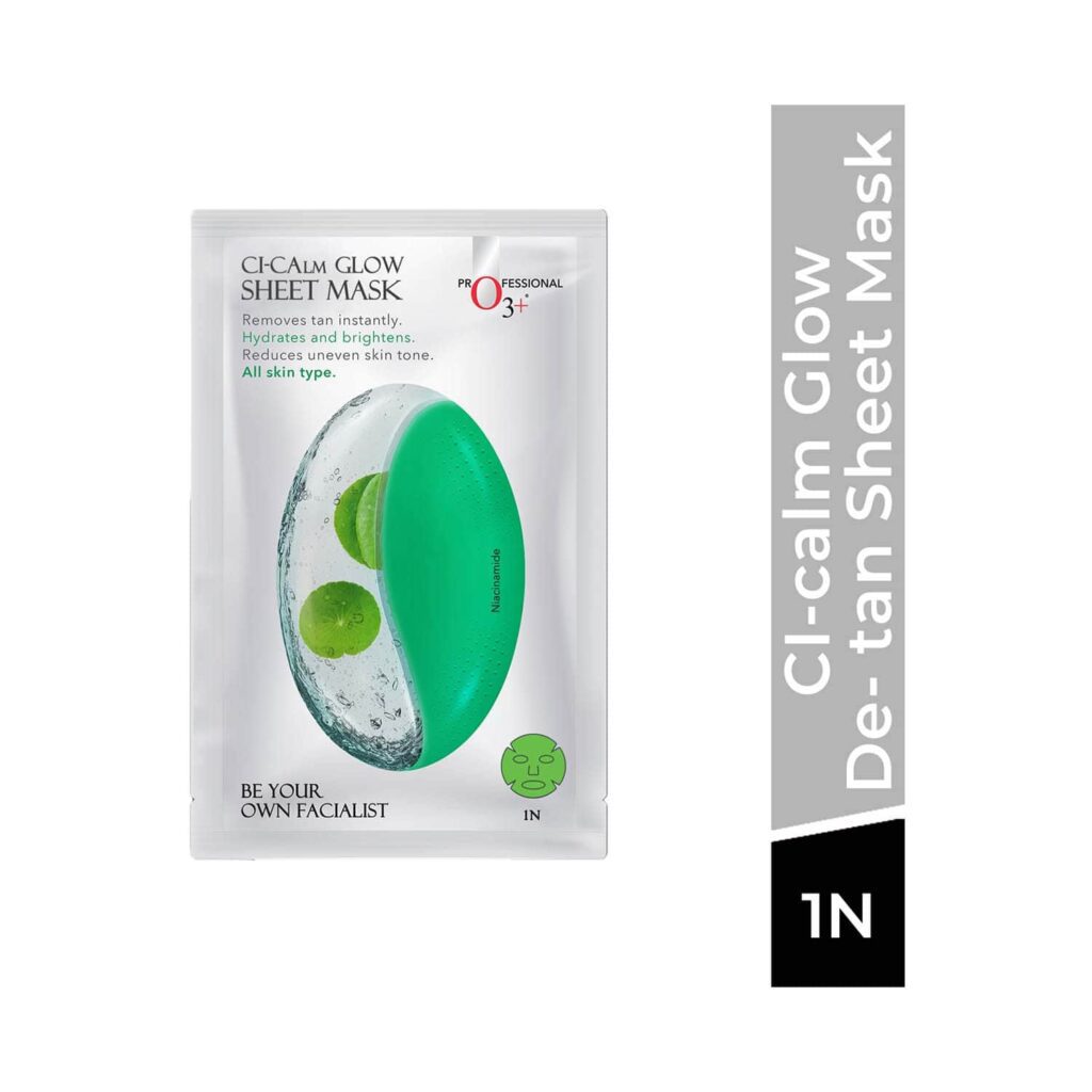 O3+ Ci-Calm Glow Sensitive Skin Sheet Mask with Ceramide for Barrier Repair & Anti Redness (30 g) - O3+